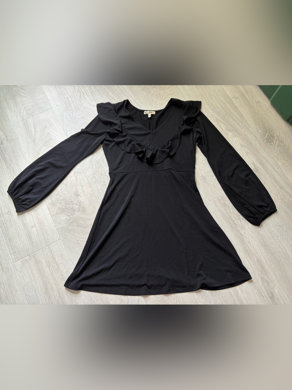 Black Ruffled mini dress